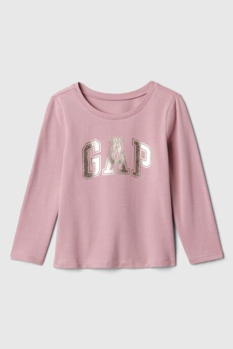 Remera Logo Gap Manga Larga Toddler Niña Lilas Pink 16-1708 Tcx