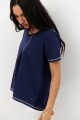 REMERA SATEN AZUL