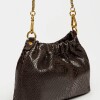 Mini Bag Gina en cuero gamuza anaconda Marron