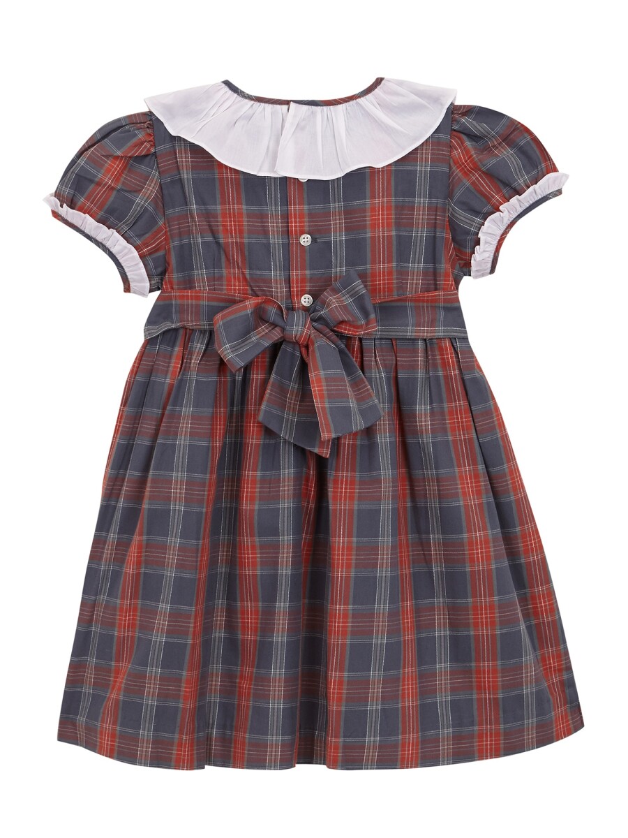 Vestido Cuadro Tartan Azul Pato