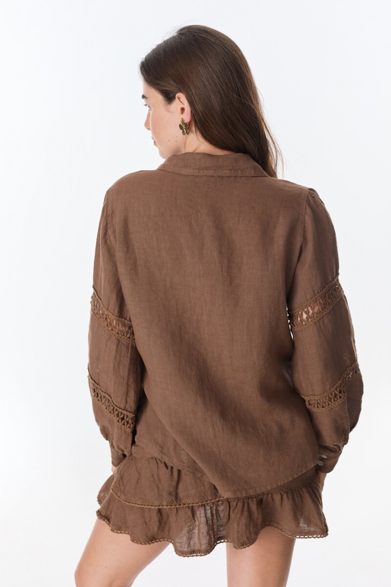 Camisa Hibisco Chocolate