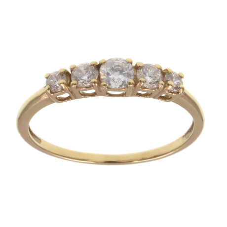 Anillo de oro amarillo 18k con circonias N9362 Anillo de oro amarillo 18k con circonias N9362