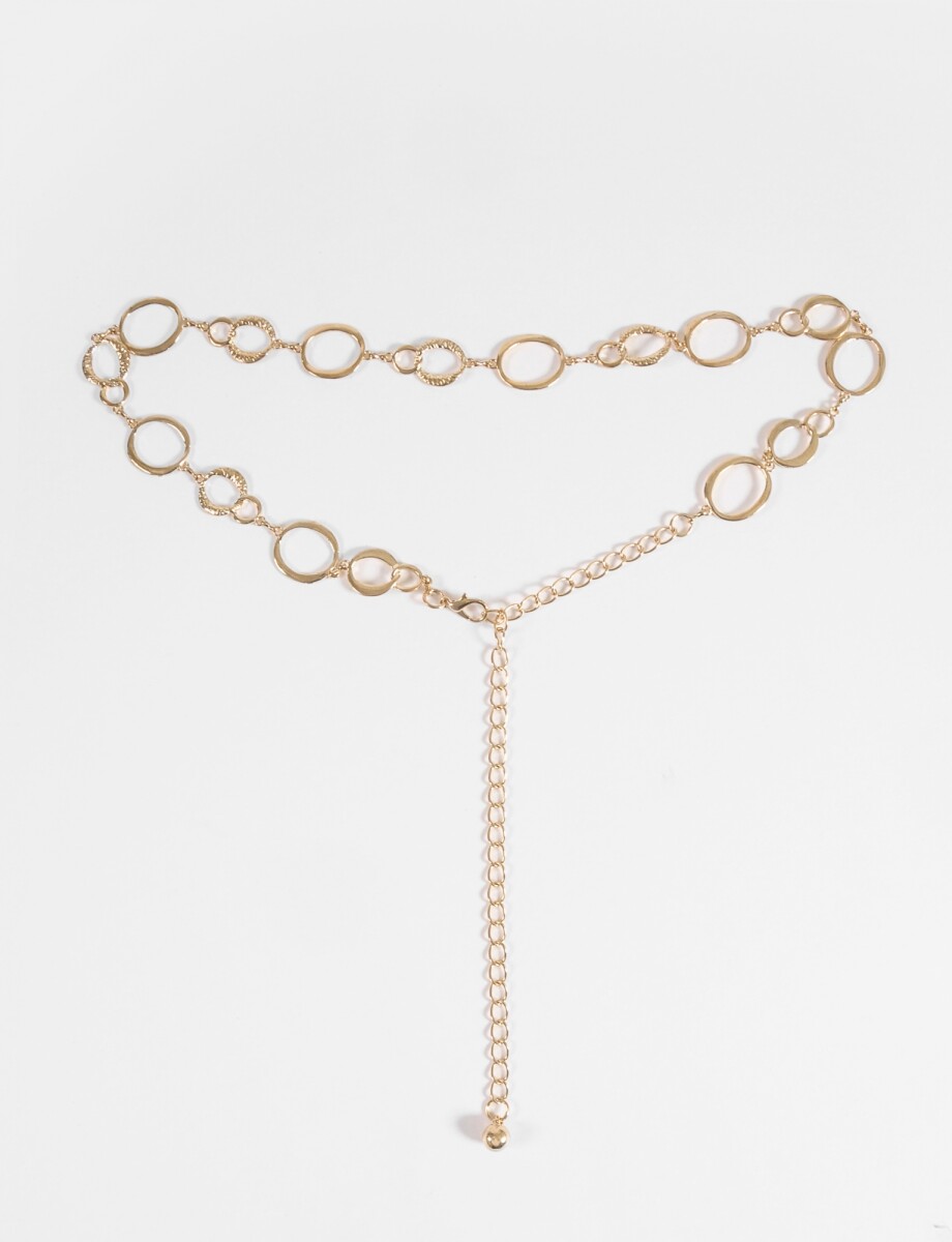 Cinturón metálico eslabones irregulares - dorado 