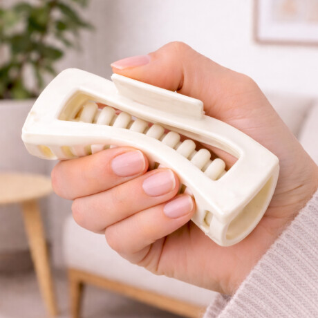 Broche pinza de pelo de silicona flexible Blanco