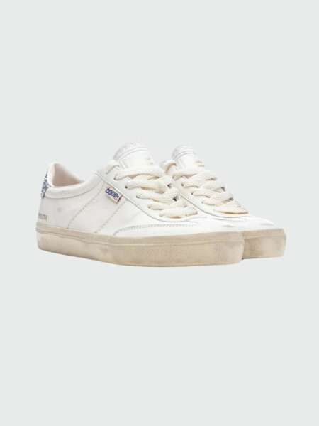 Golden Goose-Championes de cuero acordonados, Soul star Blanco
