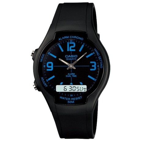 Reloj Análogo/Digital Casio AW-90H-2BVDF Resistente Al Agua Negro,Negro,Negro