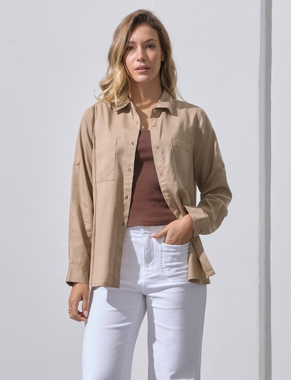 Camisa Bolsillos BEIGE
