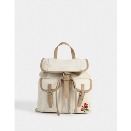Mochila Canvas Solapa Blanco Crudo