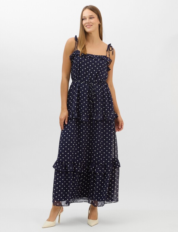 Vestido Maxi Lunares AZUL/MULTI