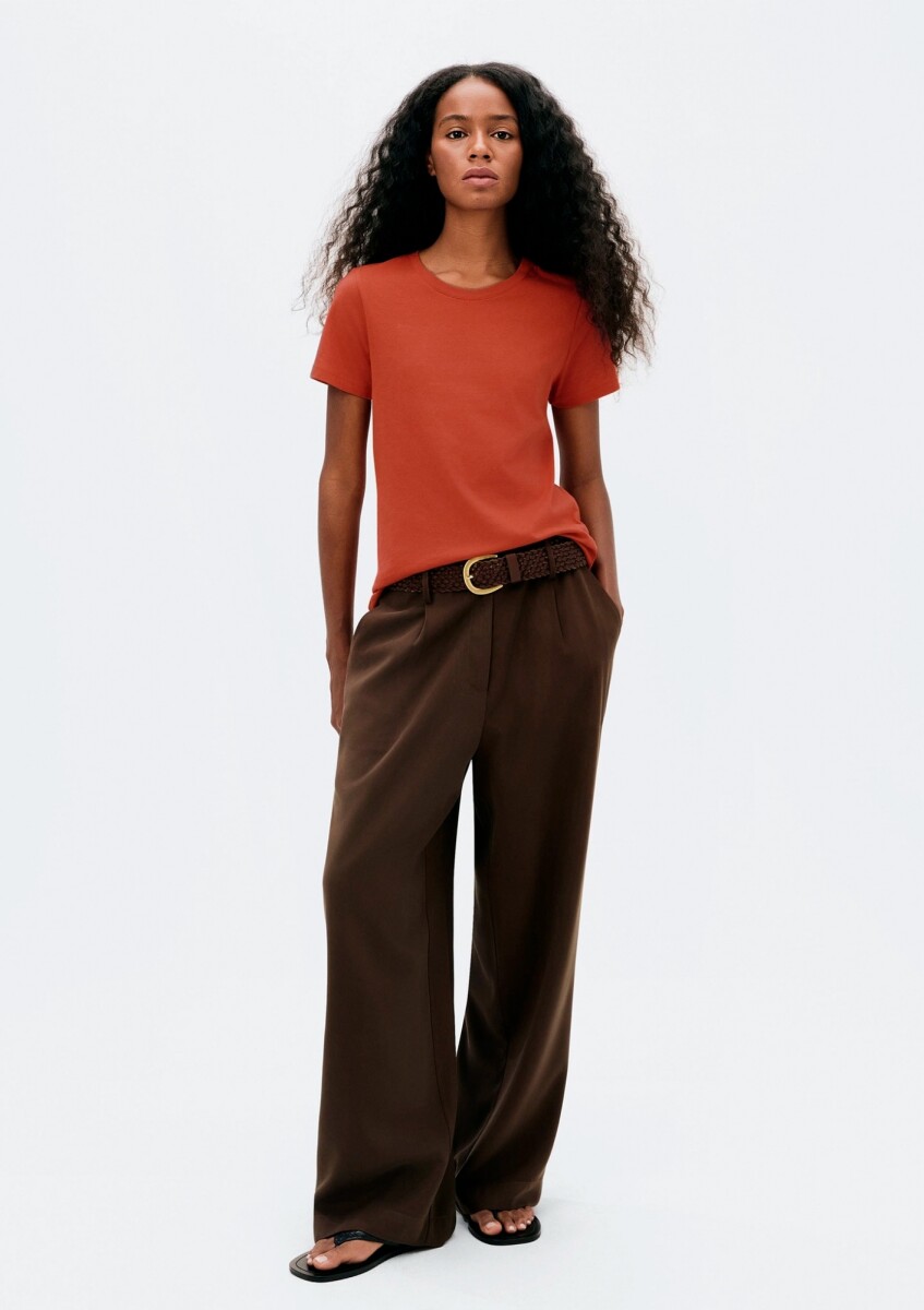 CAMISETA BÁSICA SLIM WORLD - NARANJA 