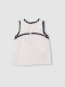 Camiseta Con Detalle De Ondas A Contraste Blanco