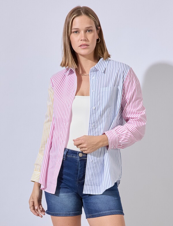 Camisa Lineas BLANCO/MULTI