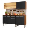 Mueble de cocina completo 169cm rústico Negro