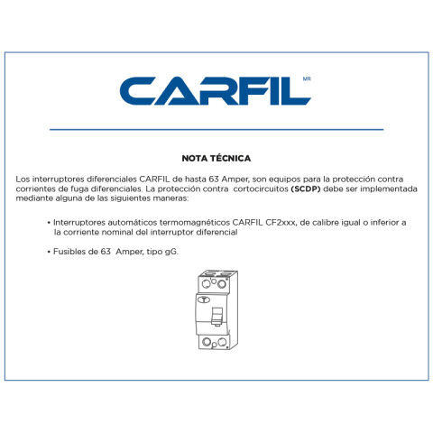 Llave diferencial EPR-4P RCCB 40A 30mA 6kA CF2090X