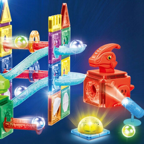 Juego Bloques Magneticos Dinosaurios C/luz 123pcs Juego Bloques Magneticos Dinosaurios C/luz 123pcs