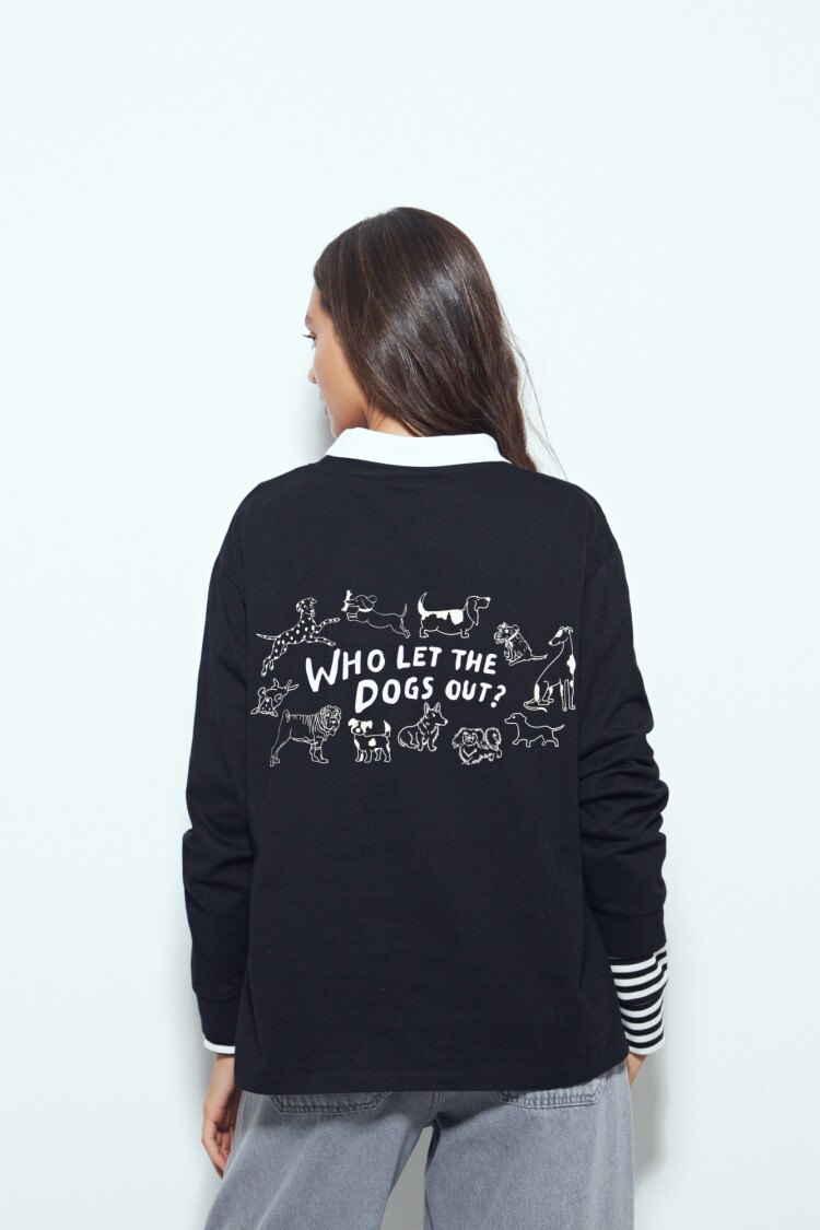 REMERA DOGS OUT Negro