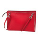 Cartera de cuero con tachas, ELLE WITH Rojo