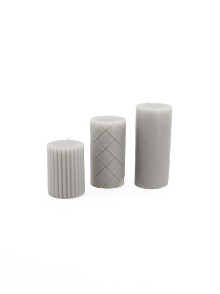 VELAS PILAR SET X3 GRIS