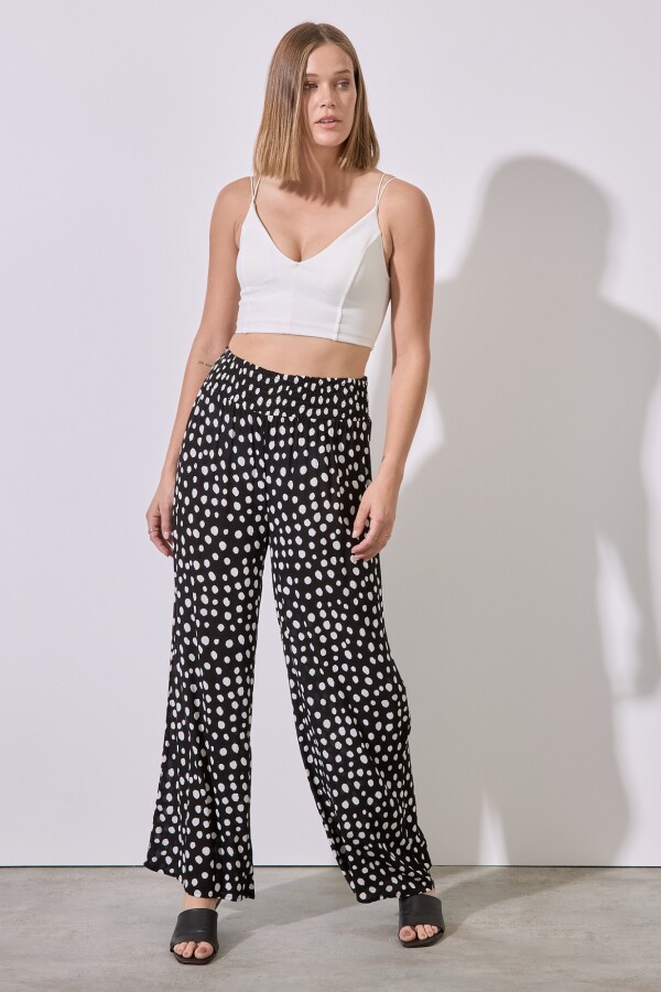 Pantalon Pull On Print NEGRO/CRUDO