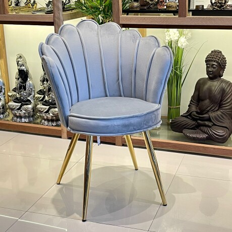 Silla Terciopelo Gris Oscuro Base Dorada VELVET Silla Terciopelo Gris Oscuro Base Dorada VELVET
