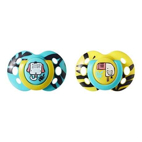 Set de 2 chupetes Fun Style 6 a 18 meses amarillo