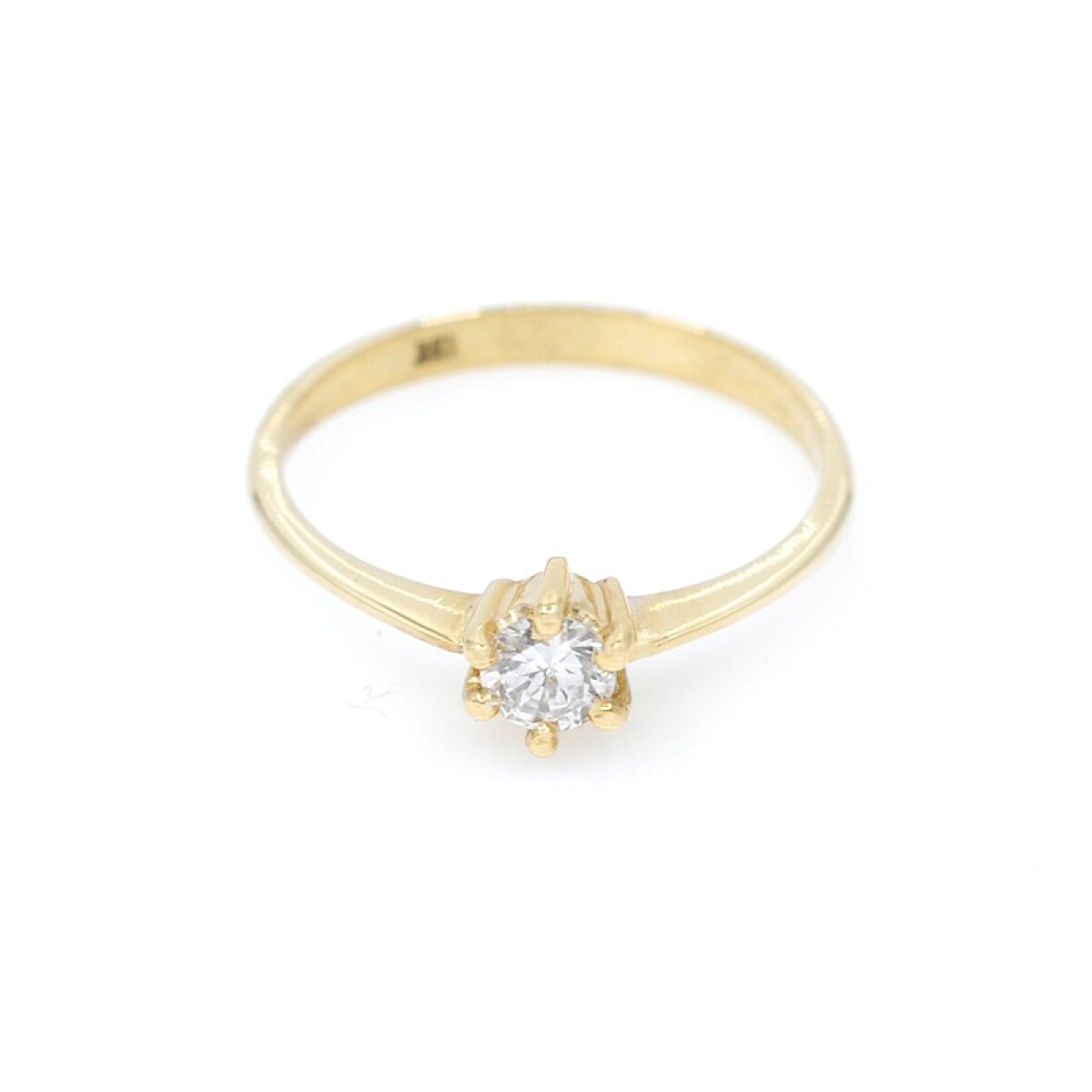 Anillo solitario en oro 18k engarce 6 puntas 