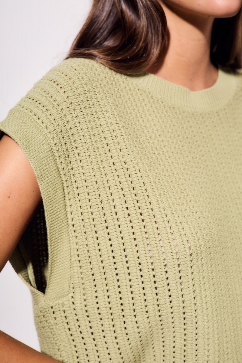 Chaleco Lurex Pistacho