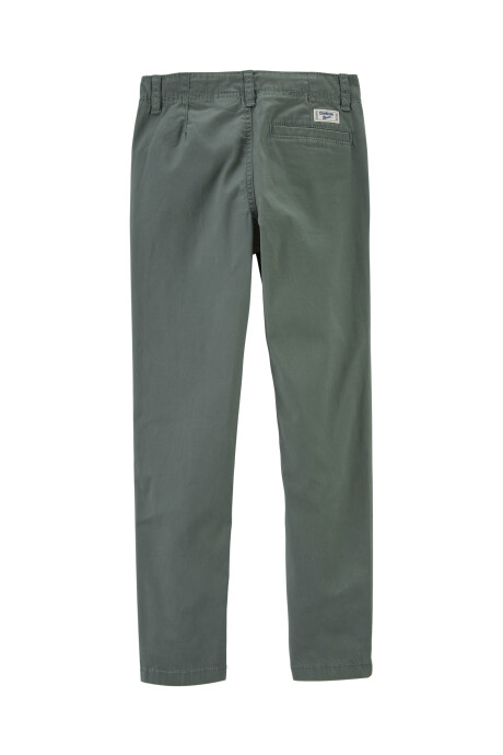 Pantalón de algodón, ajustado, verde Sin color
