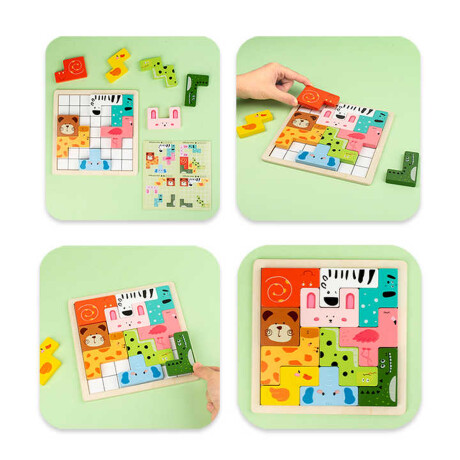 Puzzle didáctico tetris de Animales Sc