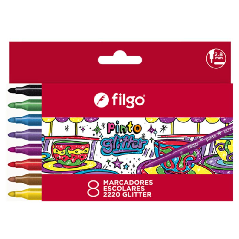 Filgo marcador pinto 2220 - estuche x 8 glitter Unica