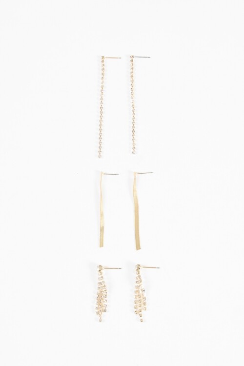 Set caravanas party strass dorado