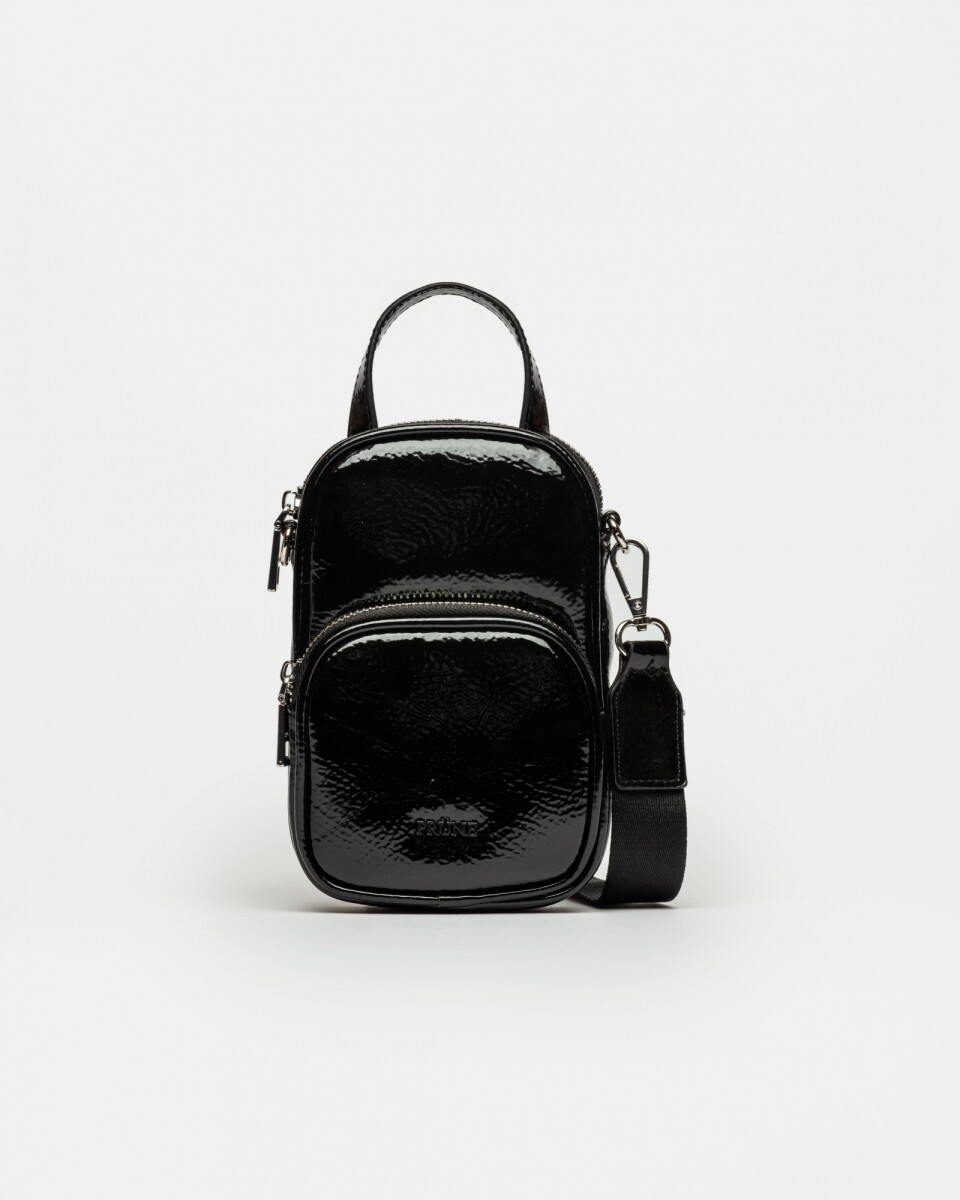 Porta Celular Baby Donna En Efecto Cuero Graneado - Negro 