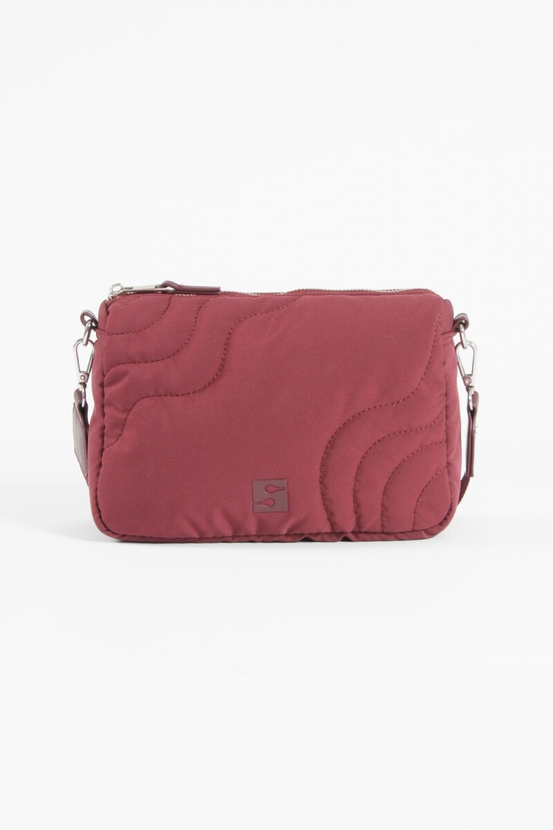 Bandolera pespuntes puffy bordo
