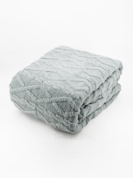 FLANNEL TRAMA ROMBOS 2 PLAZAS GRIS