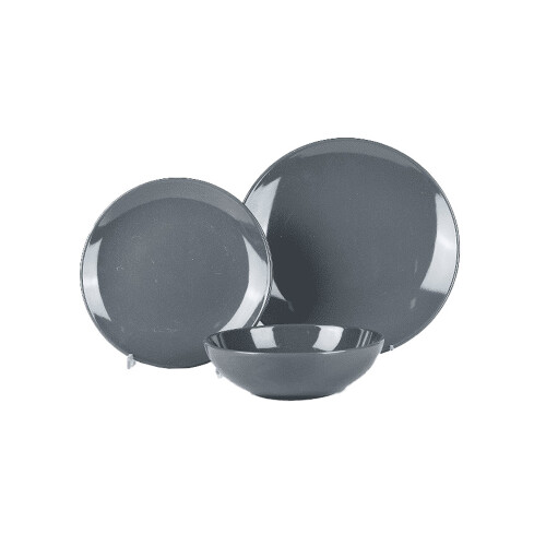 JUEGO DE VAJILLA 12 PIEZAS GRIS