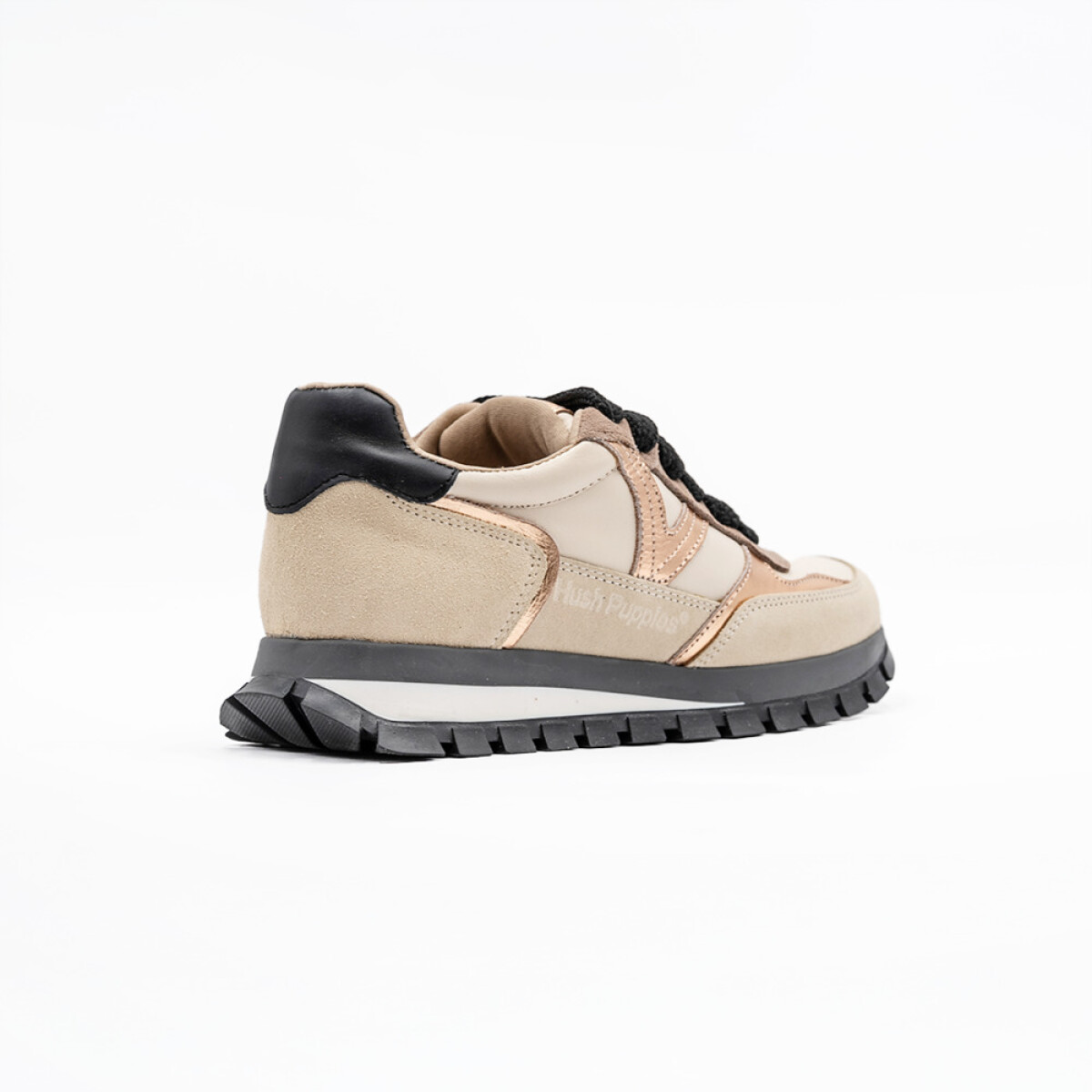 ZAPATILLA CUERO DAMA COLOR GRIS SUELA SINTETICA - GRIS CLARO/NEGRO/NARANJA 