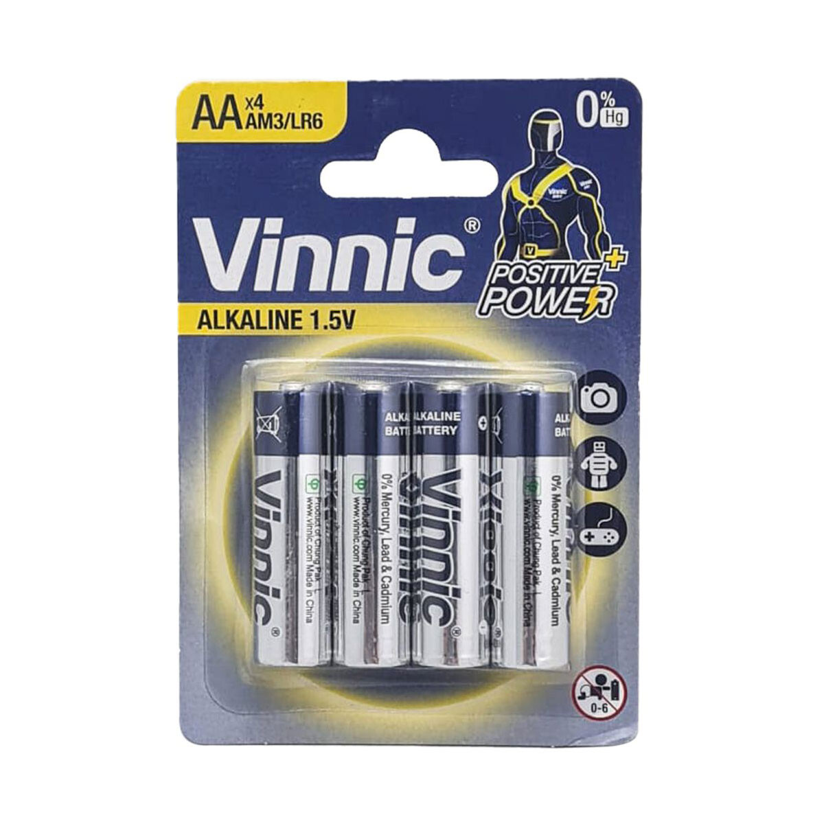 PILAS AA ALCALINAS VINNIC PACK X 4 