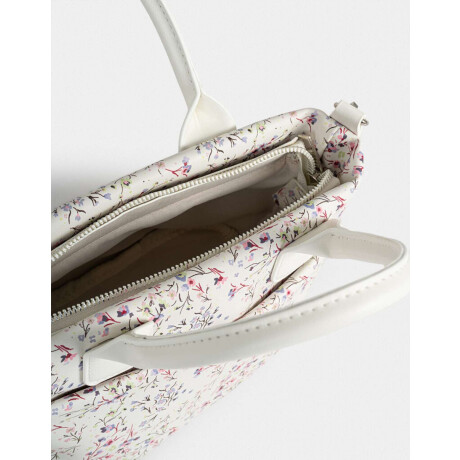 Cartera Mini City Con Charm Estampado Flores