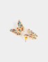 Aros Pasantes Mariposas Aros Pasante De Piedra - Dorado