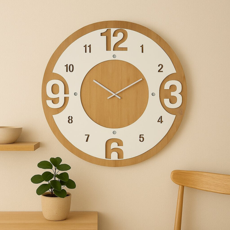Reloj de Pared en MDF 68x68x4.5cm Reloj de Pared en MDF 68x68x4.5cm