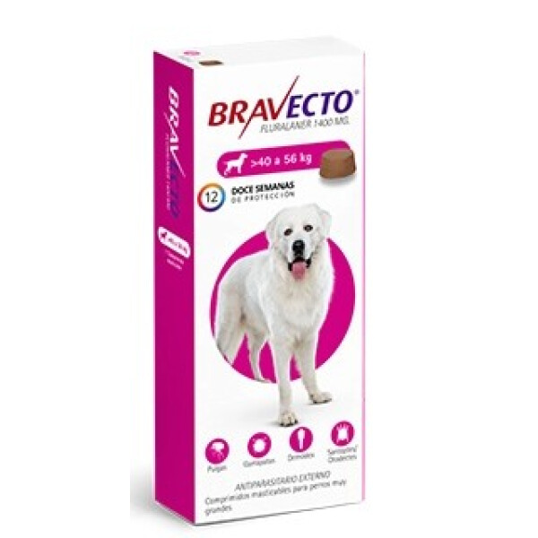 BRAVECTO TRIMESTRAL MSD PERROS 40 A 56KG BRAVECTO TRIMESTRAL MSD PERROS 40 A 56KG