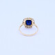 Anillo oro 18k antiguo con piedra de color y brillantes. Anillo oro 18k antiguo con piedra de color y brillantes.