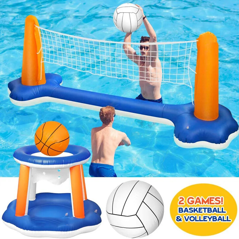 Inflable Piscina Set Red Voley Y Aro Basket Sin Color