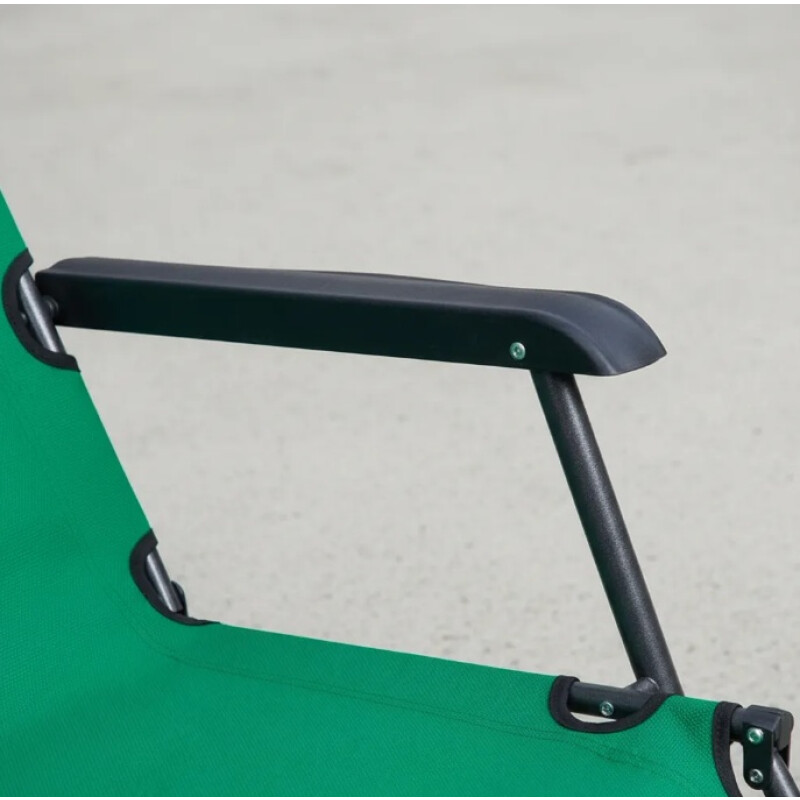 Silla Reposera Catre Plegable Anatómica Liviana Con Almohada Verde