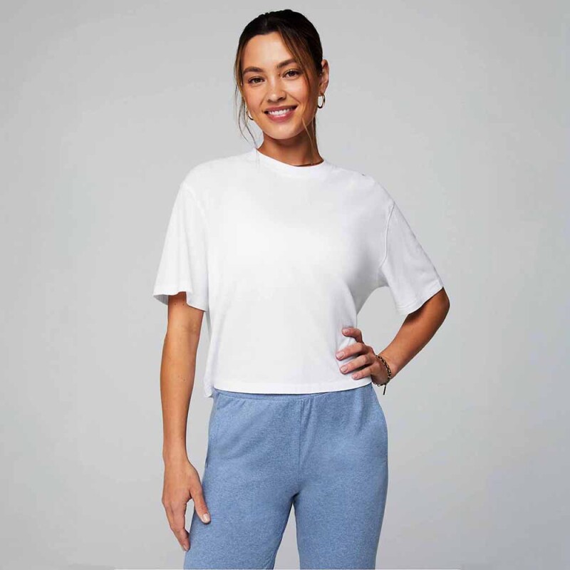 Polo Cotton Boxy Tee Mujer Classic White