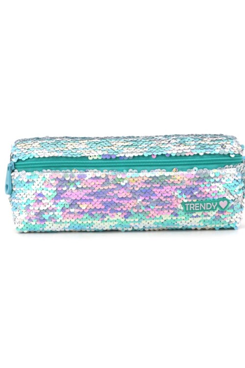 Cartuchera con lentejuelas reversibles Celeste