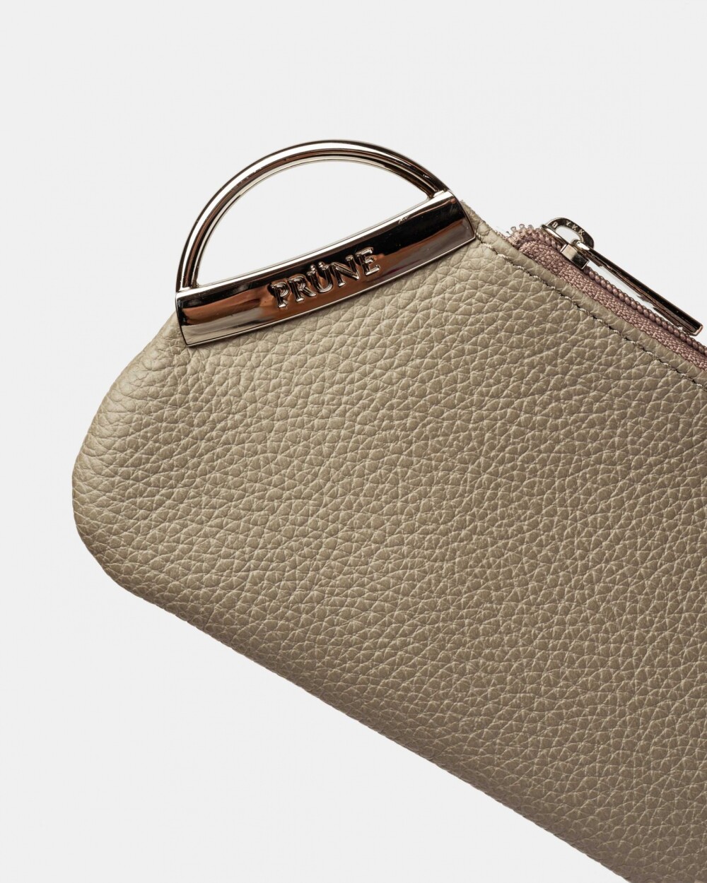 Monedero Katy En Cuero Graneado Taupe