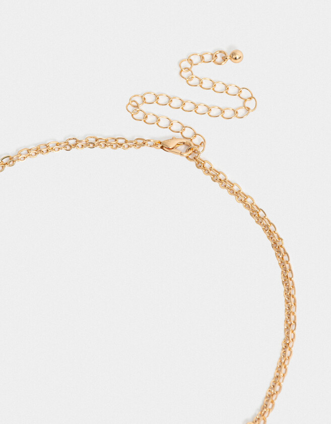 Collares Cortos Capsula Especial Collar Corto Multicadena Con Dije Místico - Dorado