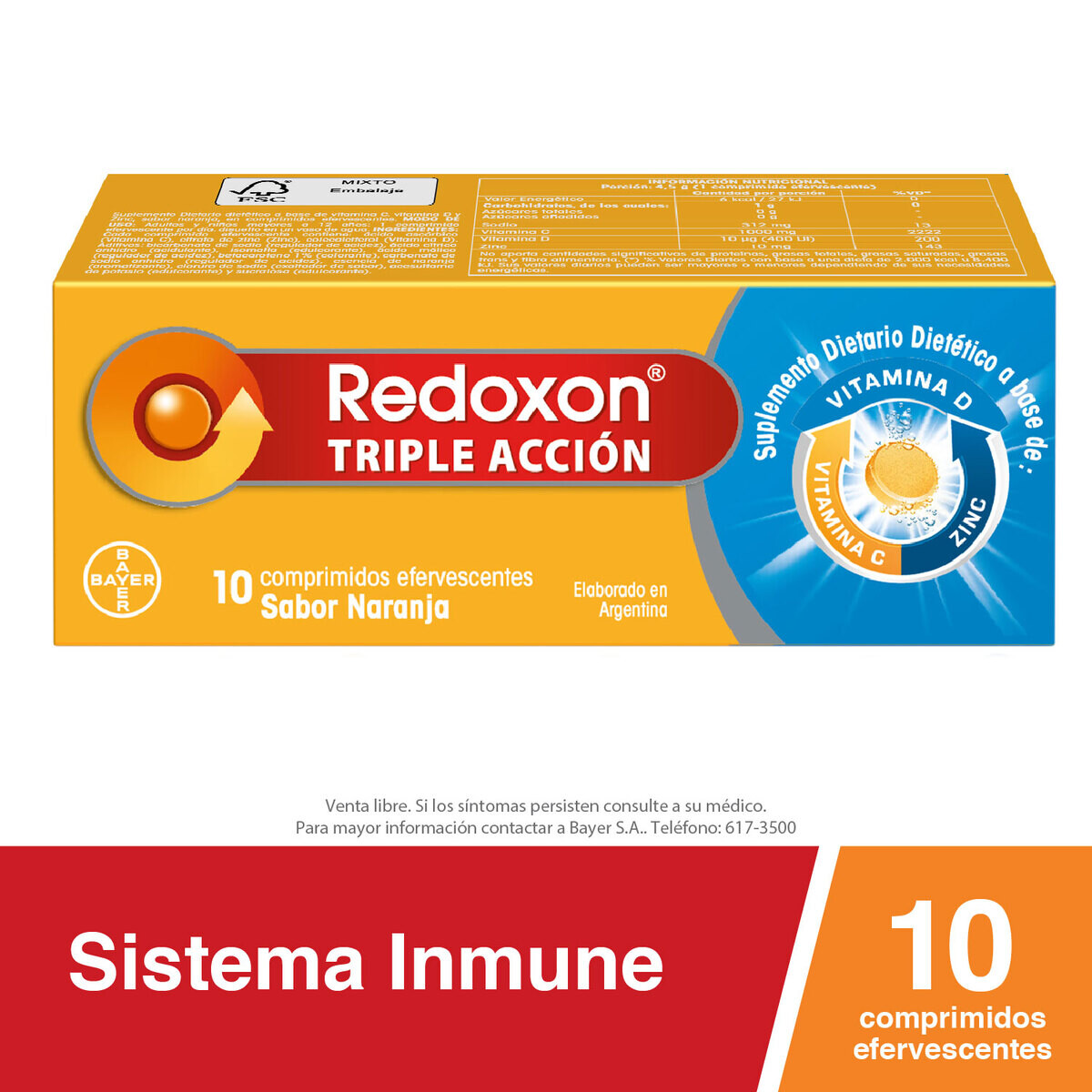 REDOXON TRIPLE ACCION CJ X 10 COMP. EFER 