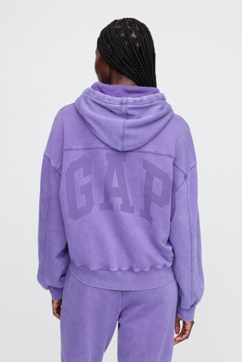 Canguro Logo Gap Cropped Con Felpa Mujer Ultraviolet Wave